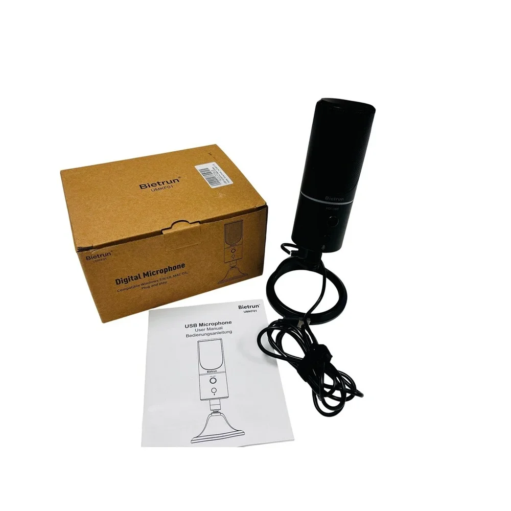 Bietrun Digital USB Microphone UMKF01 Black Gaming Podcast Recording Mic OPEN